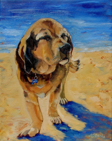 dog portrait at the beach by mary Benke